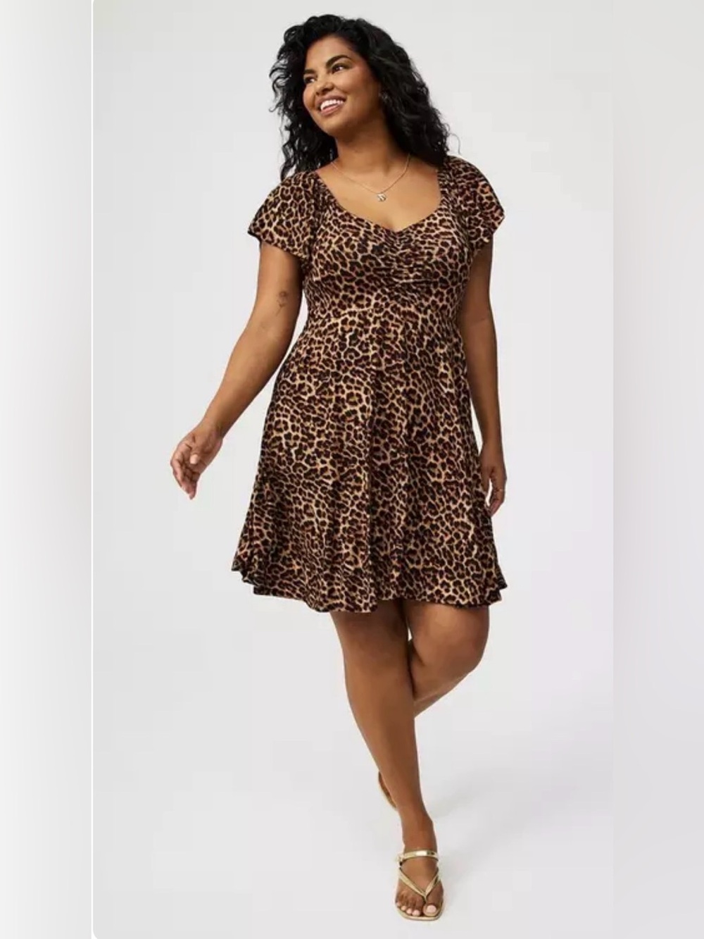 Torrid Flutter Sleeve Mini Dress in Leopard 2X NWT